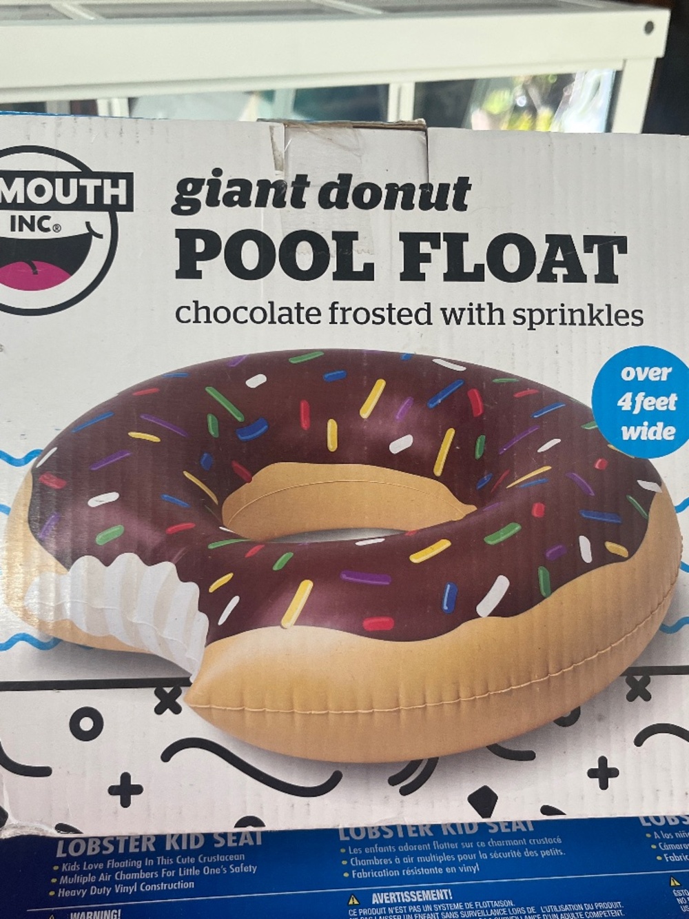 BigMouth Giant Chocolate Donut Pool Float 4Ft NEW w/ Sprinkles